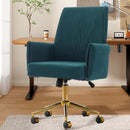 Ergonomic Mid-Back Office Chair With Striped Velvet Fabric