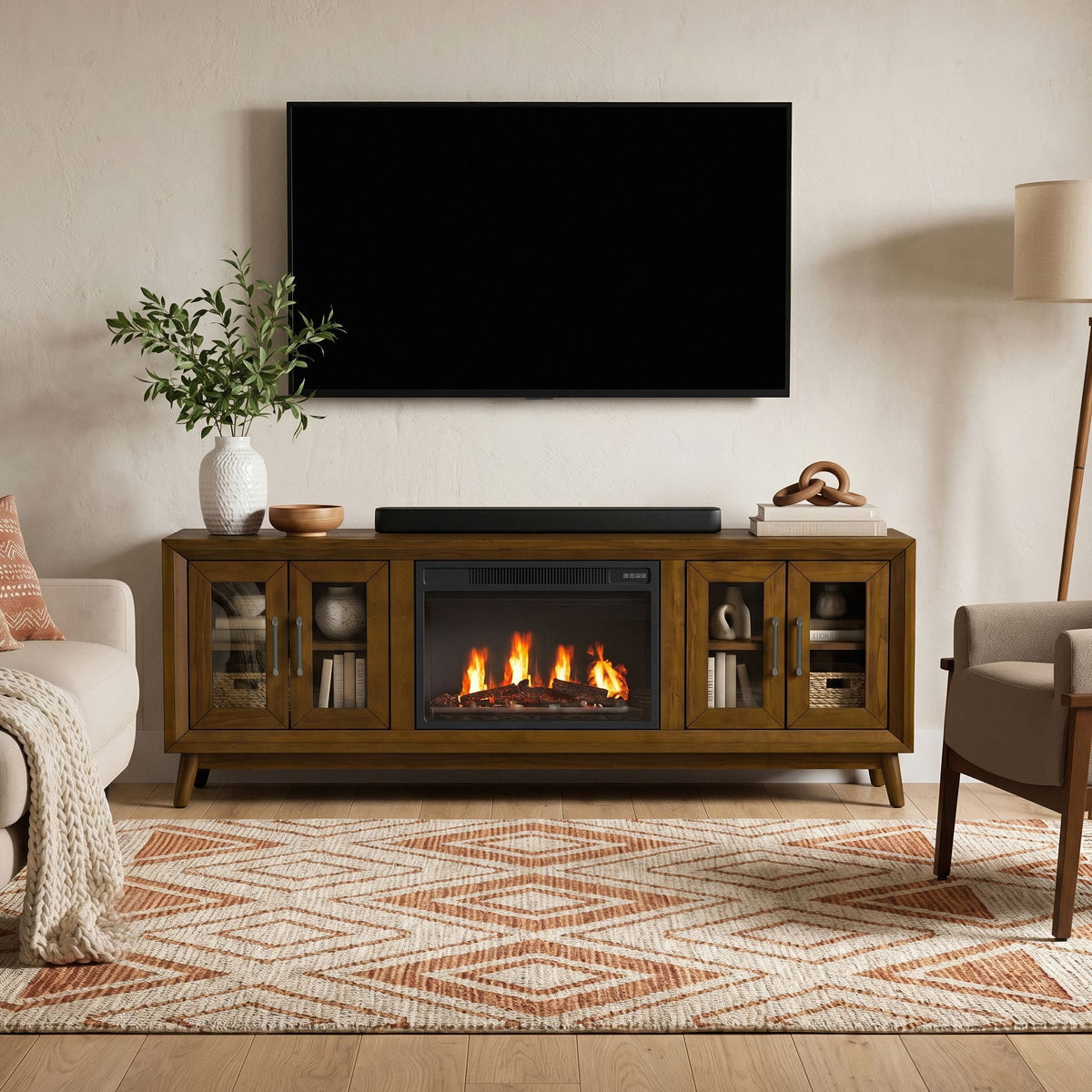 Santa Barbara TV Console in Dark Brown by Elements International, view 22