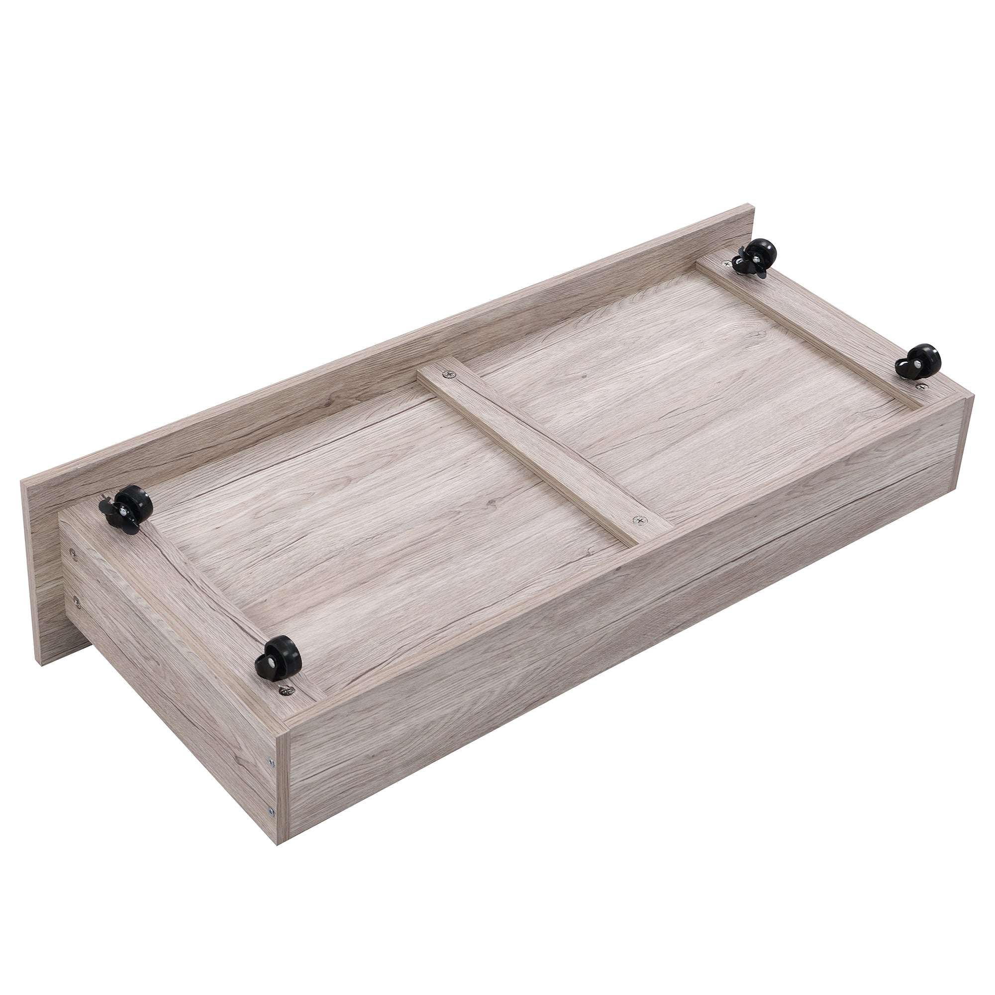 Queen Size Metal Platform Bed Frame with Four Drawers,Sockets and USB Ports ,Slat Support No Box Spring Needed White