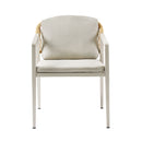 Modern Outdoor Dining Set With Expandable Acacia Wood Table