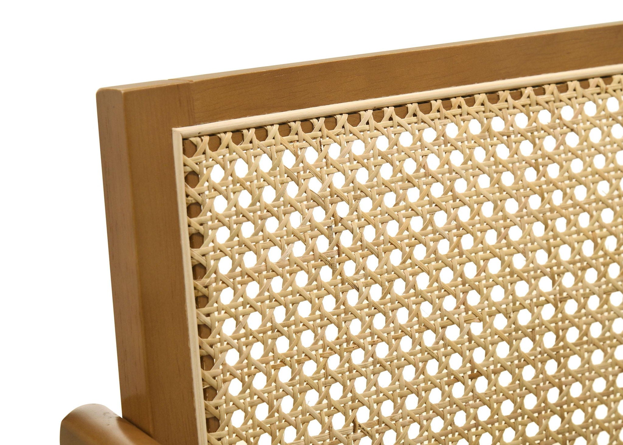 Kane Woven Rattan Wood Bar Chair Light Walnut (Set of 2) - Atlantic Fine Furniture Melbourne FL