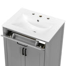 Bathroom Vanity With Ceramic Sink, Soft Close Doors, Flip Drawer, Double Layer Door Shelves