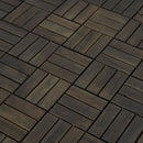 Acacia Wood Interlocking Deck Tiles Checker Pattern For Outdoor Flooring