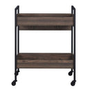 Jerrick - Kitchen Island - Walnut & Black Finish - Atlantic Fine Furniture Inc