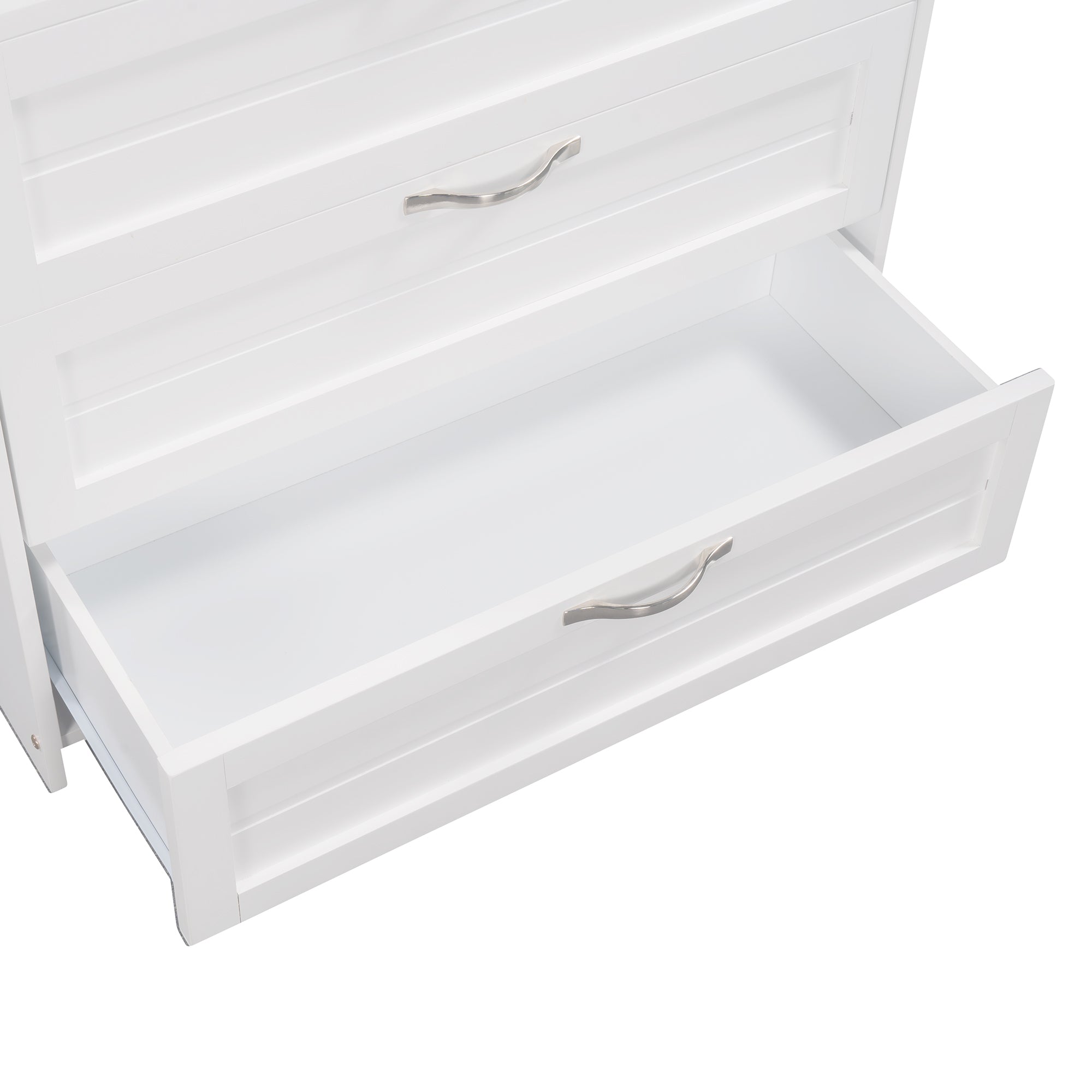 Low Twin Size Loft Bed with Cabinets, Shelves and Slide - White(OLD SKU :LP000503AAK) - Atlantic Fine Furniture Melbourne FL