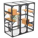 Outdoor Cat House, Diy Cat Enclosure Catio With Double Enter Doors