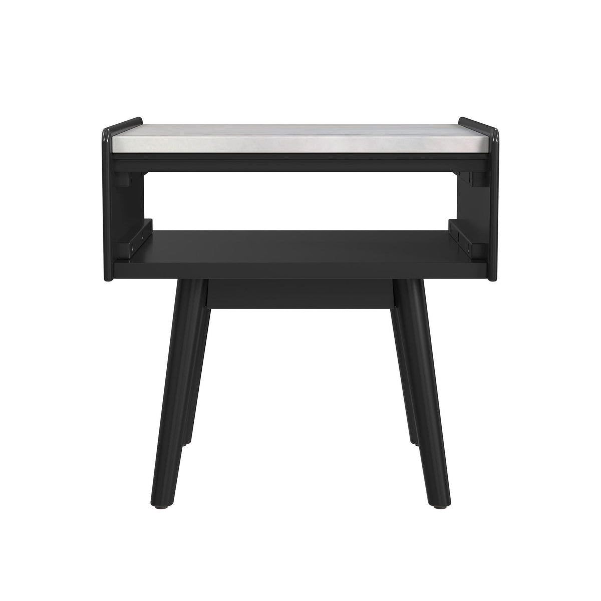 Lanette End Table With White Marble Top in Black by Elements International, view 9