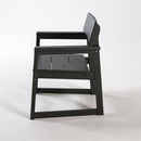 5 Piece Outdoor Dining Set For 4, Patio Table With Umbrella Hole And 4 Armrest Chairs For Backyard - Black