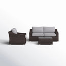 Outdoor Wicker Conversation Set With Cushions, All Weather