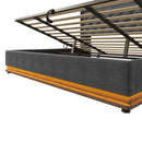 Upholstered Bed, 360 Surround LED Function, Remote Control, Hydraulic Storage Bed With USB, Type-C Charging (Without Mattress)