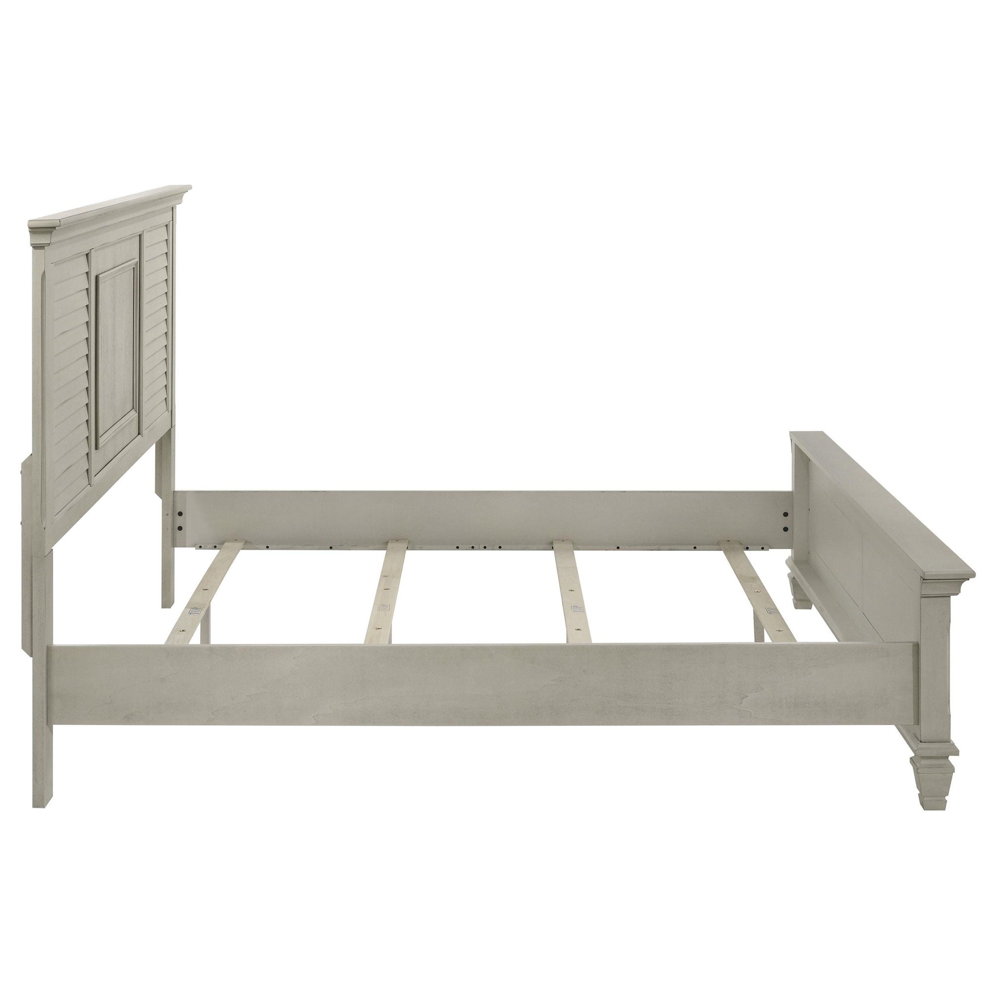Franco Wood Eastern King Panel Bed Distressed White