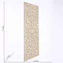 Floral Hand Carved Mandala Rectangle Wall Decor With Mirror - Antique Brown / White