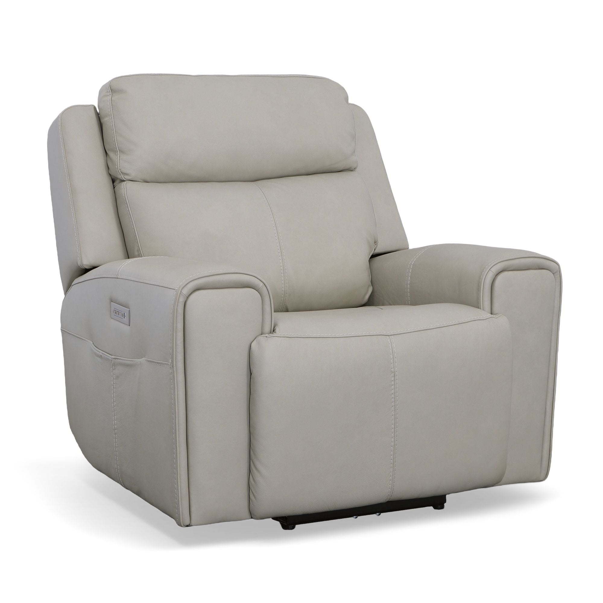 Barnett - Power Recliner With Power Headrest & Lumbar - Timber
