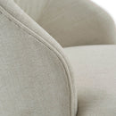 Counter Stool With Swivel Seat, Upholstery And Solid Wood Legs - Cream