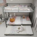 Bunk Bed For Kids, Convertible Frame With Ladders & Guardrail