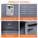3 Door Lockers With Lock For Home, Gym, Office, School, And Garage - Gray