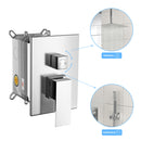 Dual Shower Head Ceiling Mount Square Rain Shower System With Adjustable Flow