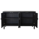 Modern Sideboard Cabinet With Decorative Nailhead Accents, Stylish Storage Solution For Dining, Living Rooms - Black