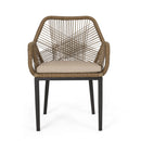 Conversation Set With Tempered Glass Table Top - Light Brown