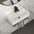 Wall Mounted Rectangular Bathroom Sink With Towel Bar
