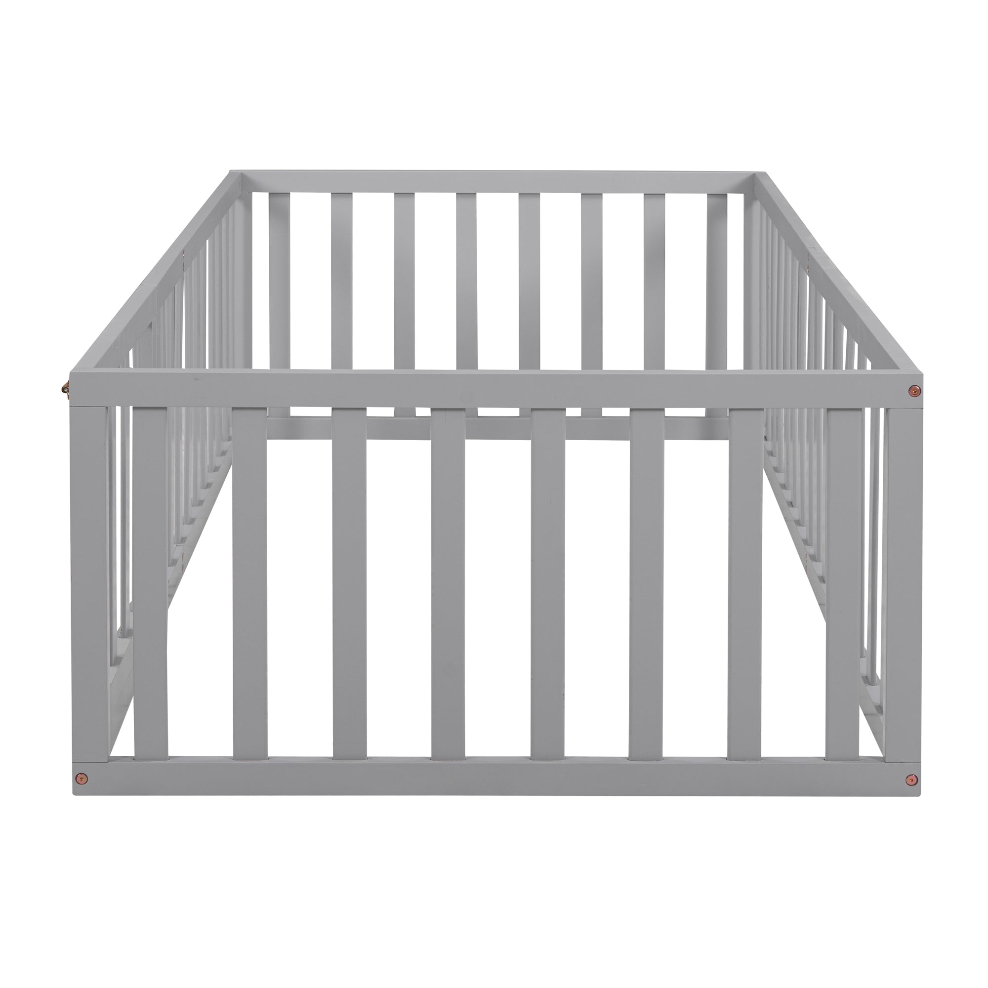 Twin Size Wood Daybed Frame with Fence, Gray(OLD SKU :WF289661AAE)