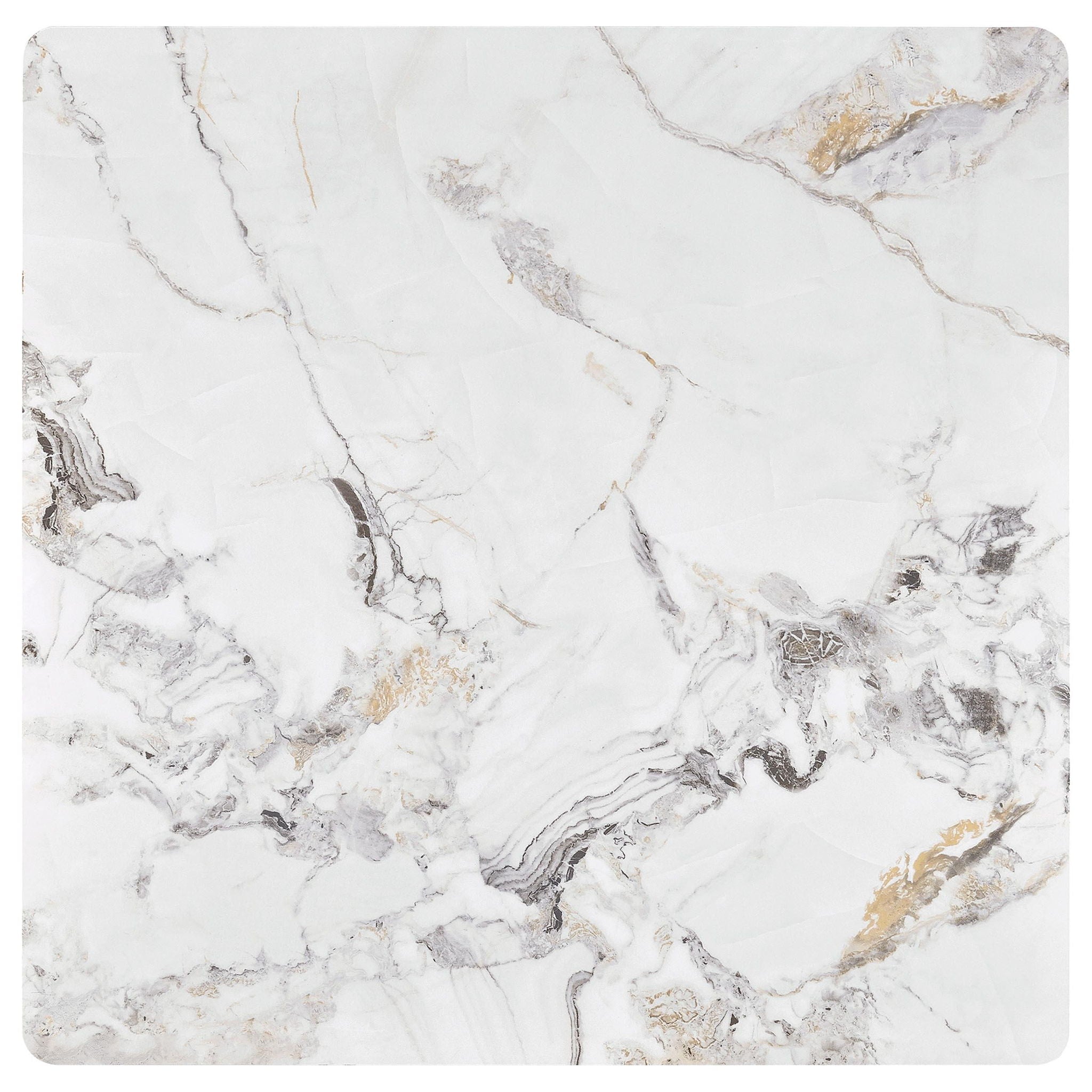 Carvell Square Sintered Stone Top Coffee Table Mirage White - Atlantic Fine Furniture Melbourne FL