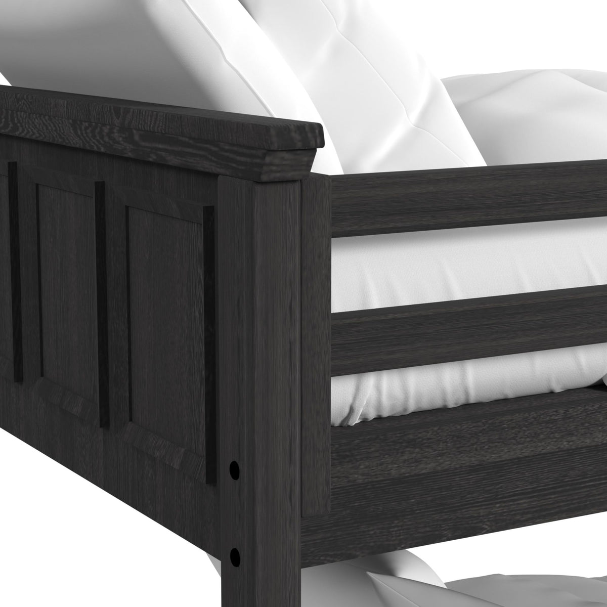 Hampton Kids Bunk With Ladder And Trundle Bedroom Set in Black by Elements International, view 44