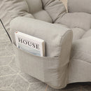 Modern With Metal Frame Swivel Game Lounge Chair With Adjustable Headrest And Waist Support, 360 Degree Rotatable Leisure Chair For Living Room - Gray