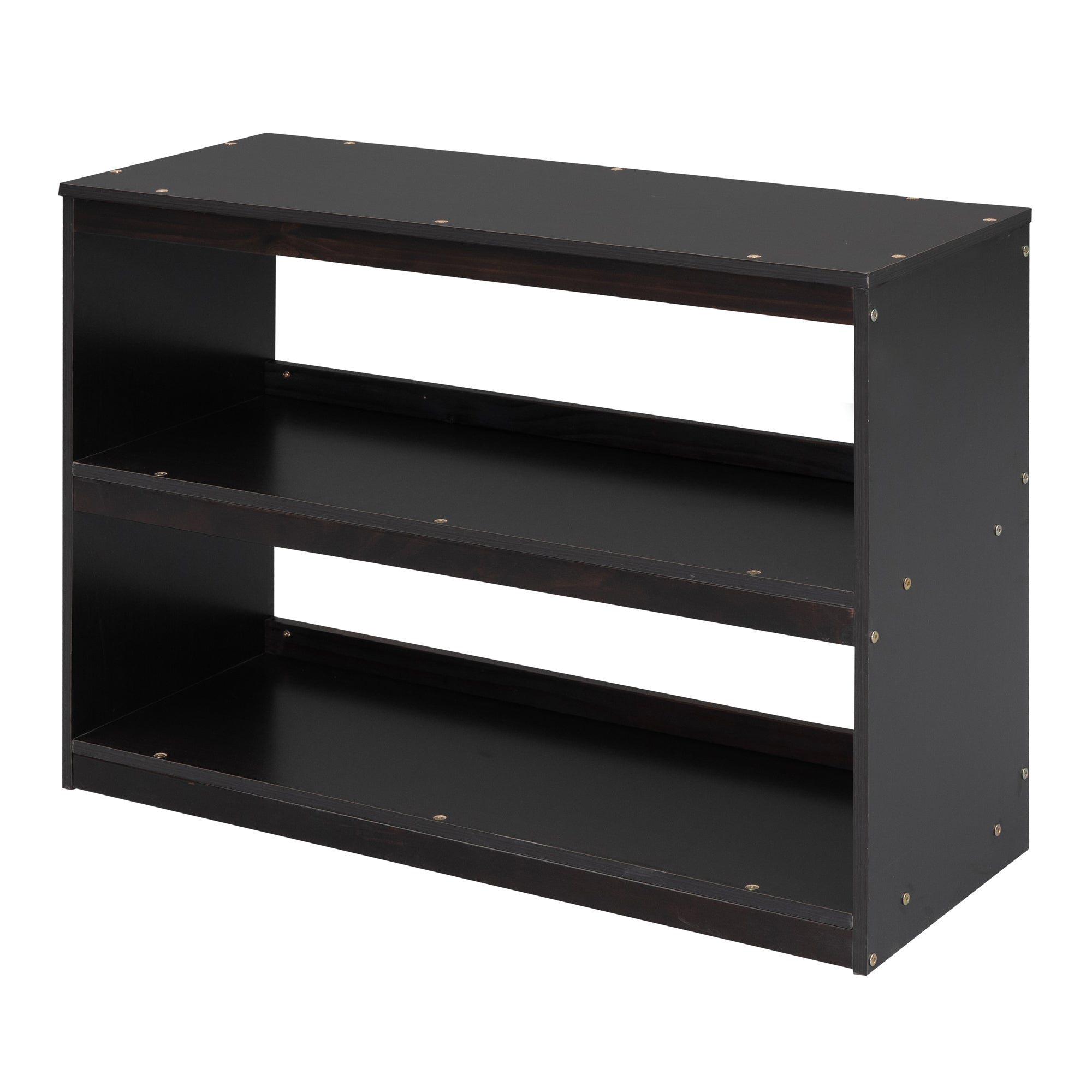 Twin Size Loft Bed with Retractable Writing Desk and 3 Drawers, Wooden Loft Bed with Storage Stairs and Shelves, Espresso - Atlantic Fine Furniture Melbourne FL