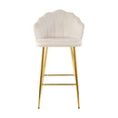 Elegant Shell Shape Velvet Bar Chair (Set of 2)