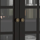 Minimalist Buffet Cabinet With Double Glass Doors And Drawer