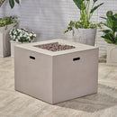 Outdoor Patio Square Gas Burning Concrete Fire Pit 40,000 Btu