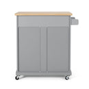 Negley - Contemporary Kitchen Cart With Wheels - Gray