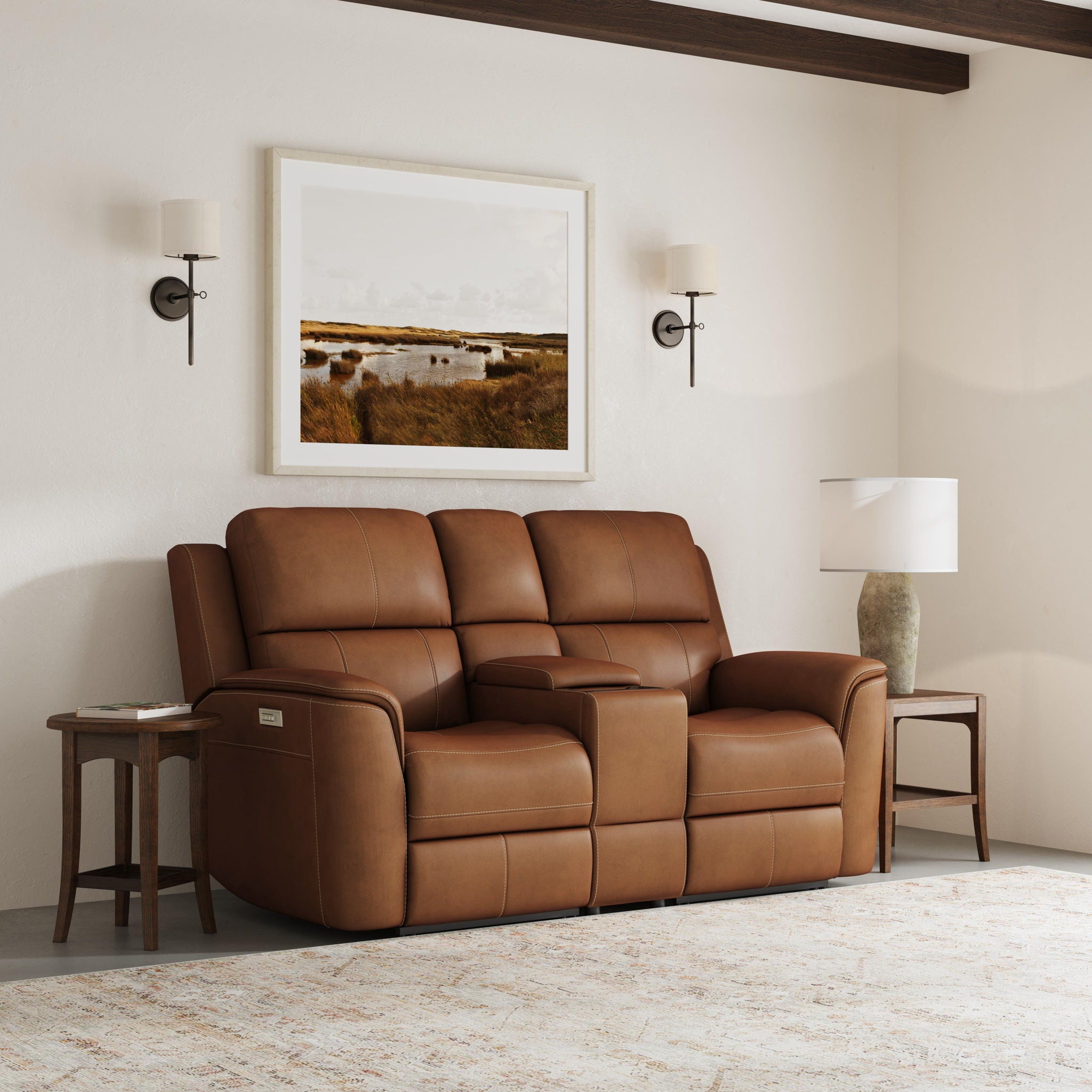 Henry - Power Reclining Loveseat With Console & Power Headrests & Lumbar