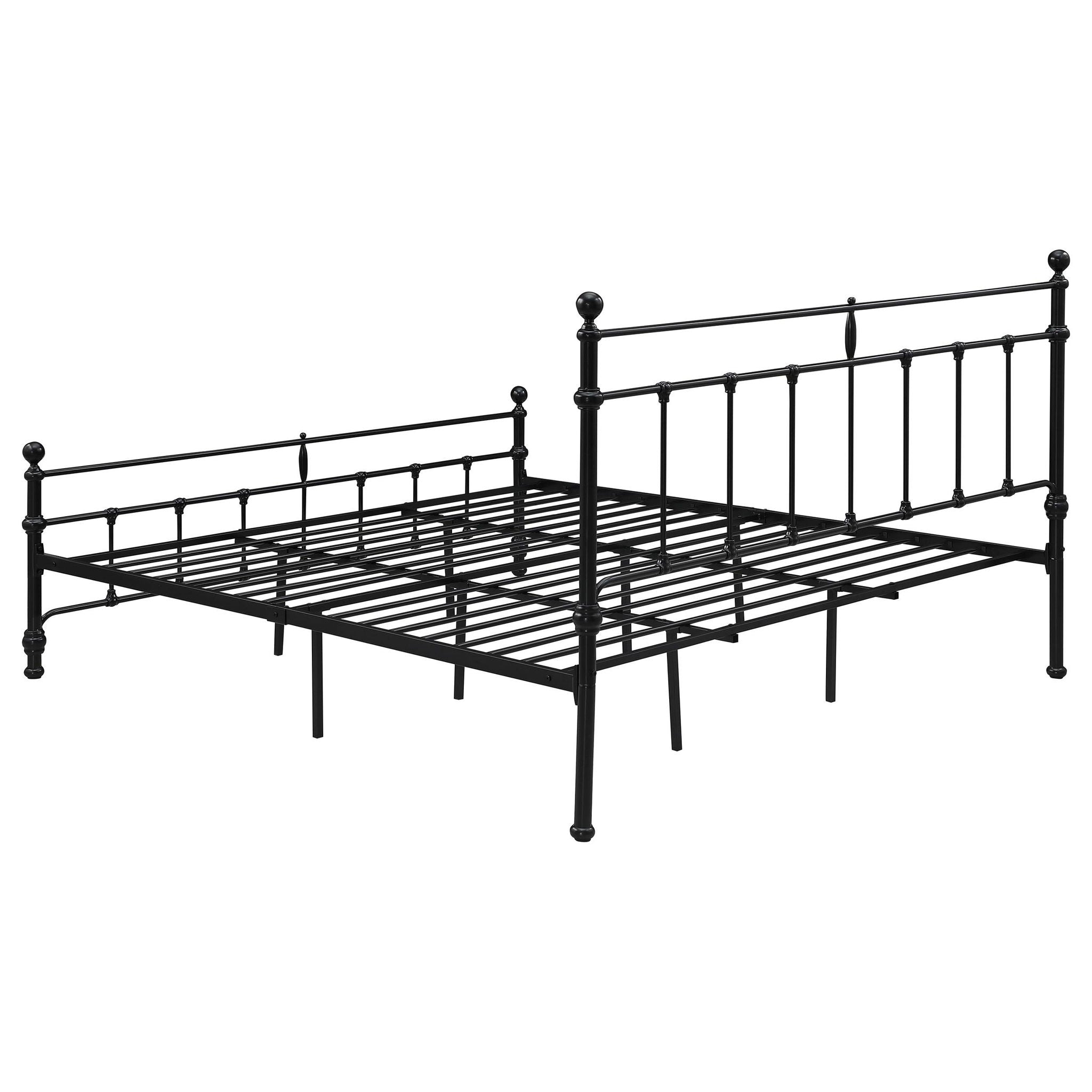 Novak 48-inch Metal Eastern King Open Frame Bed Matte Black
