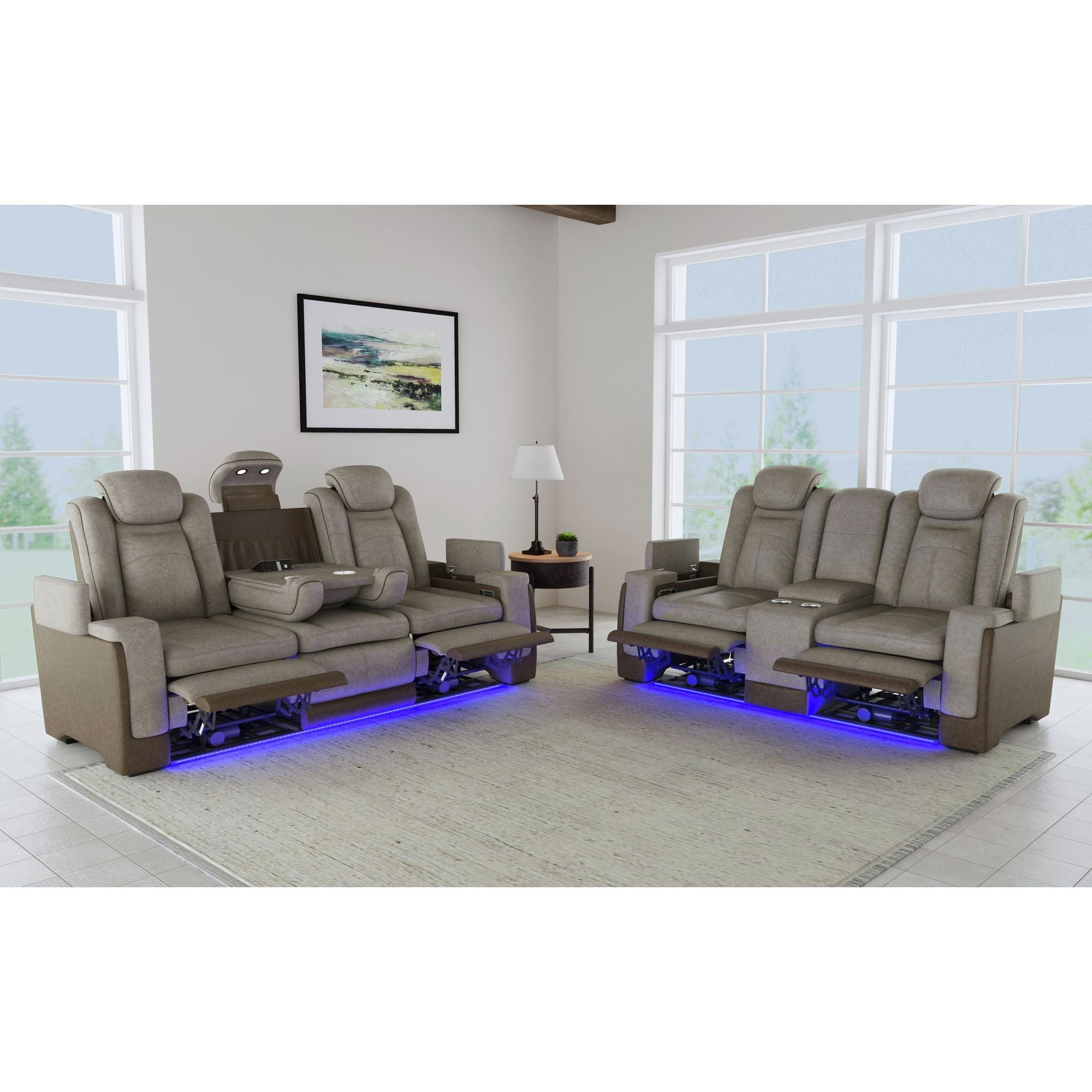 Lantana - Power Motion Sofa With Power Headrest, LED, Ddt, Reading Light And Pws