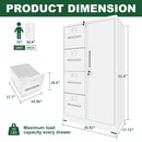 Metal Storage Vertical Filing Cabinet With Lock, 4 Drawers, 1 Door, Steel Construction, School / Office Use
