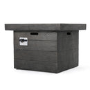 Anchorage - Wood Square Fire Pit 40, 000 Btu - Gray