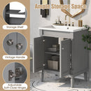 Bathroom Vanity With Top Sink, 2-Tier Modern Bathroom Storage Cabinet