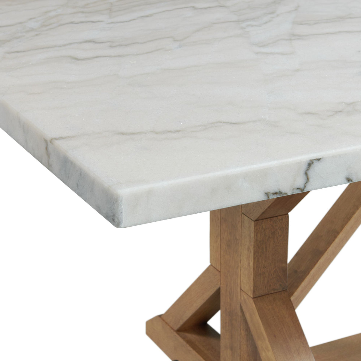 Lakeview Marble Standard Height Rectangular Dining Table in White by Elements International, view 10