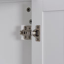 Wooden Bathroom Floor Storage Cabinet With 2 Doors And 6 Shelves - White