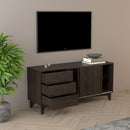 Parker - TV Stand With Sliding Doors And Drawers - Dark Brown
