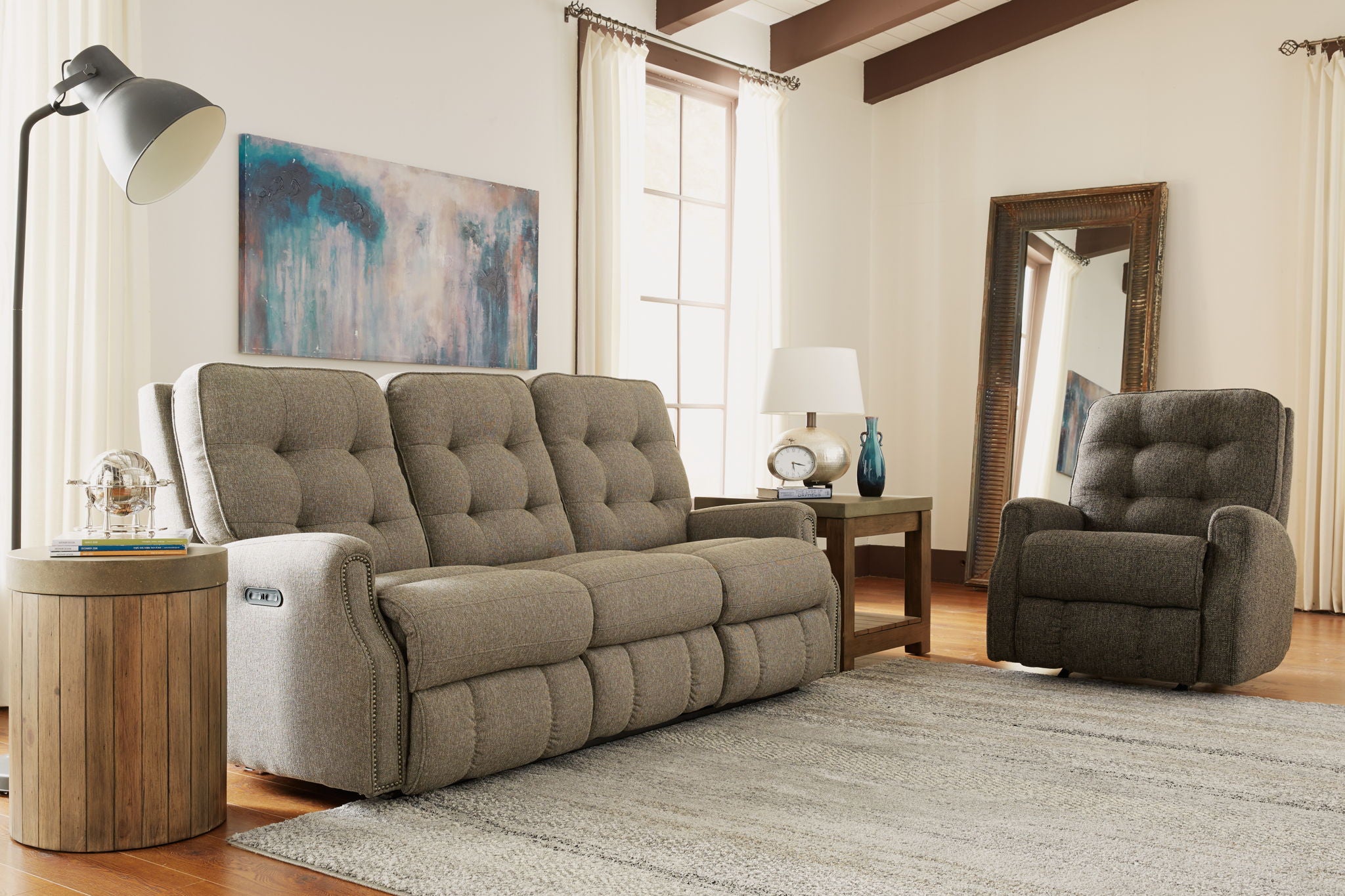 Devon - Reclining Sofa, Nailhead Trim