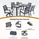 Modern Classic Outdoor Patio Dining Set, Rectangular Table & Dining Chairs, Rust Free, Weather Resistant