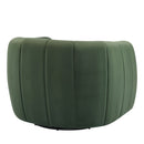 Serenizia - Upholstered Velvet Swivel Chair With Channel Tufted