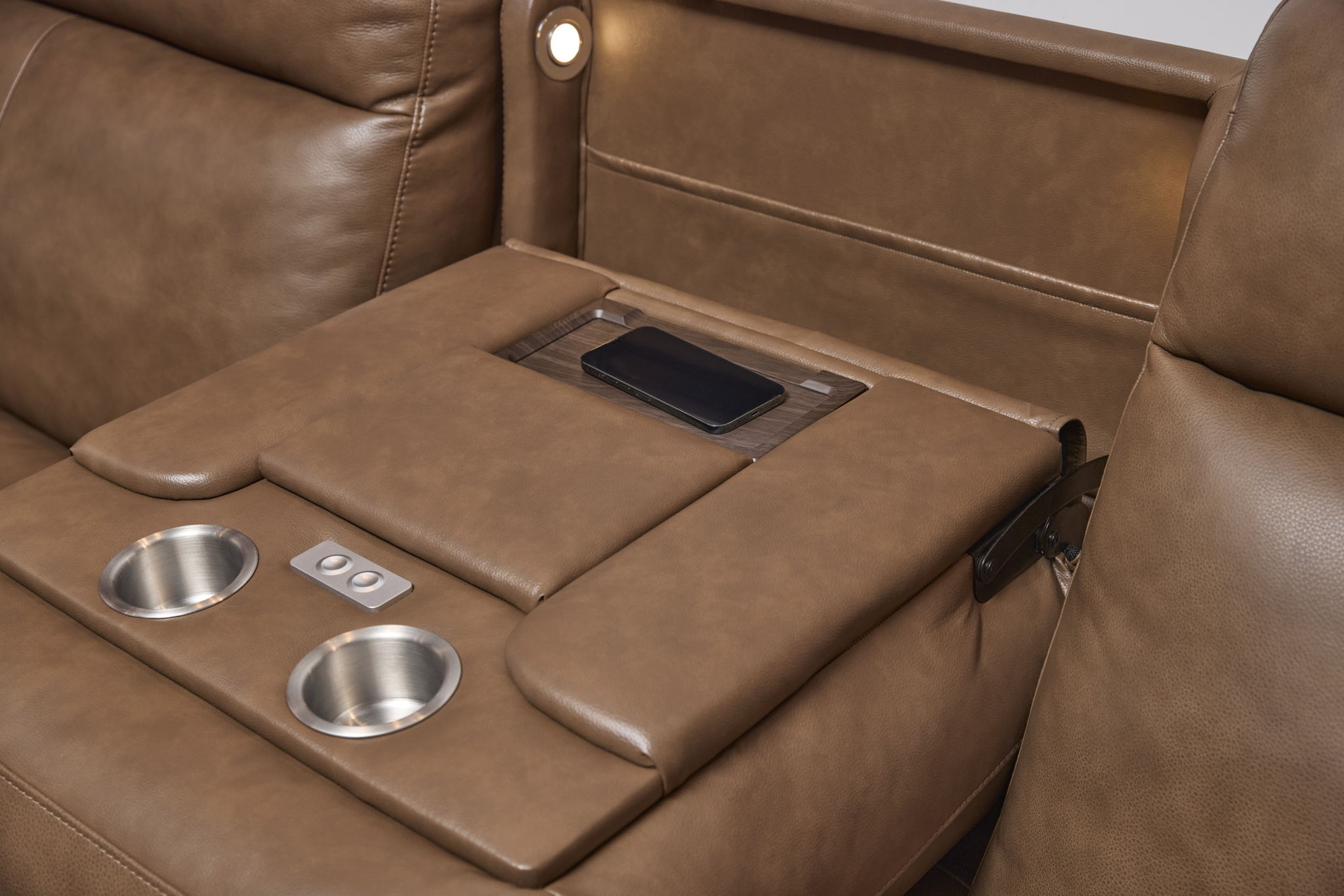 Dutch - Power Reclining Sofa With Console, Power Headrest, & Lumbar