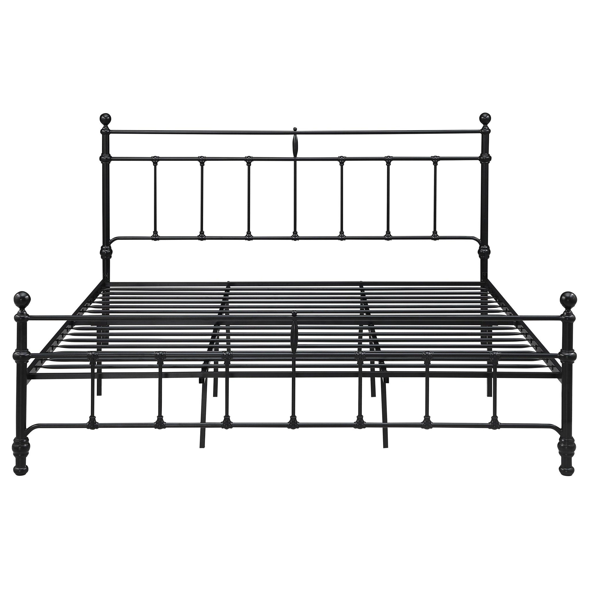 Novak 48-inch Metal Eastern King Open Frame Bed Matte Black