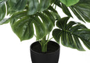 24" Tall, Artificial Plant, Monstera, Indoor, Faux, Fake, Table, Greenery, Potted, Real Touch, Decorative - Green / Black