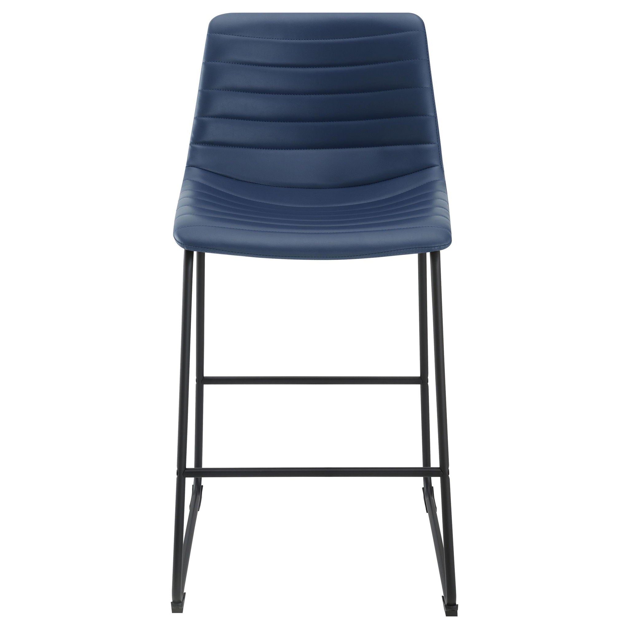 Zuni Faux Leather Upholstered Counter Chair Blue (Set of 2) - Atlantic Fine Furniture Melbourne FL