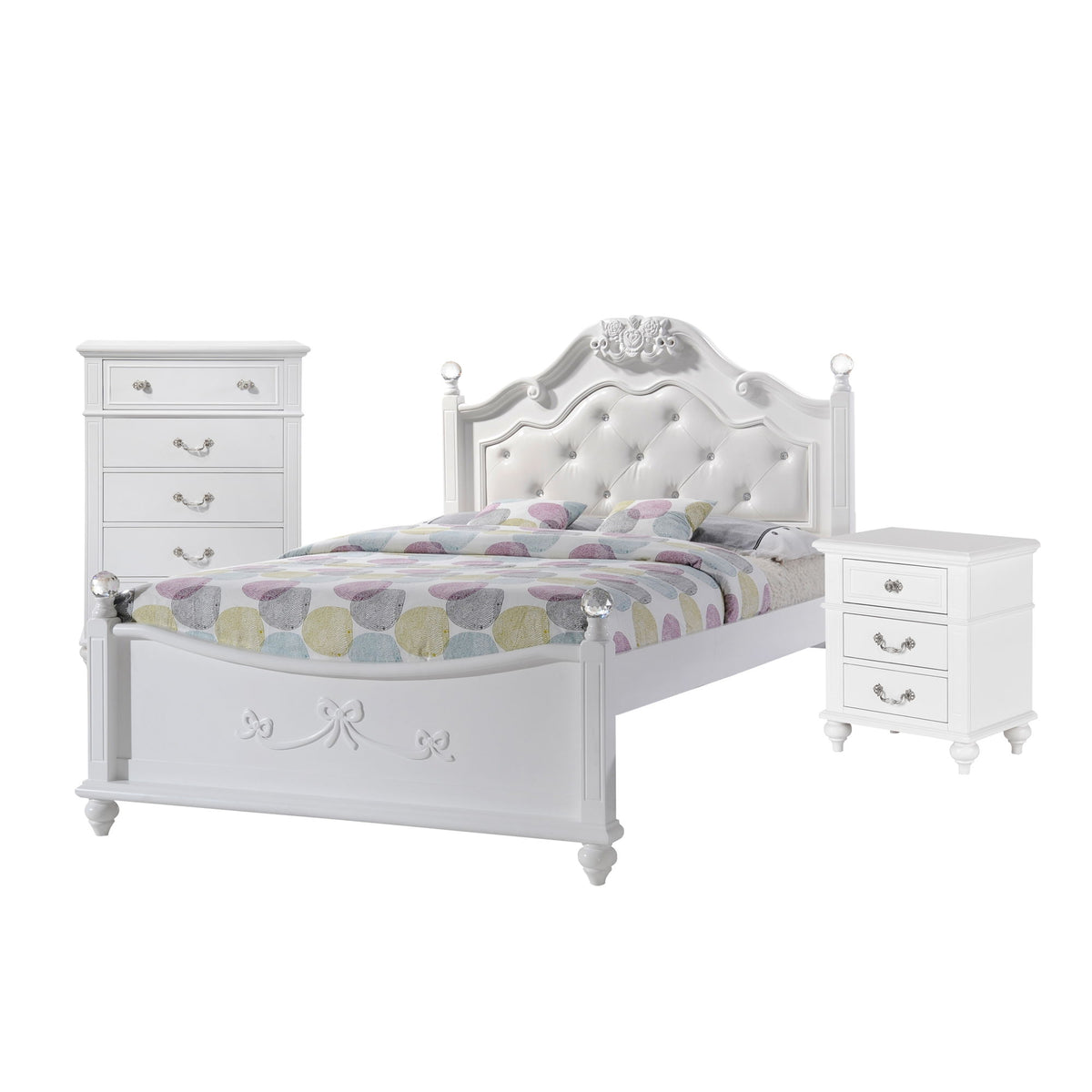 Alana Platform Bedroom Set in White by Elements International